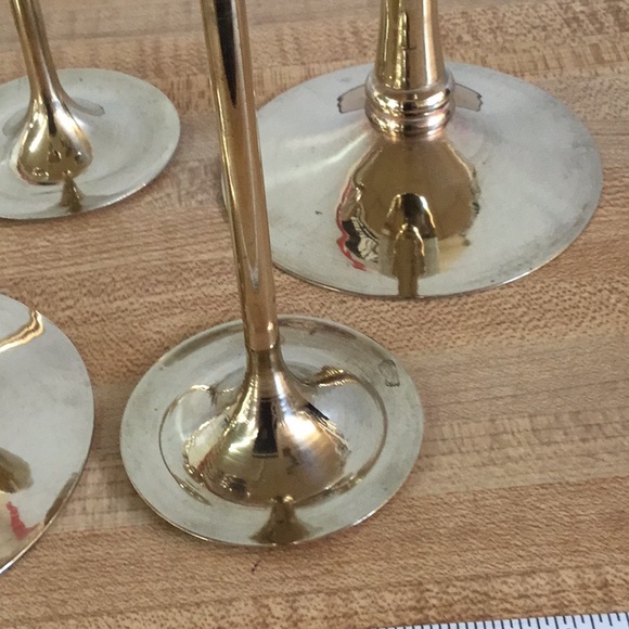 5 Brass candleholders - Picture 4 of 13